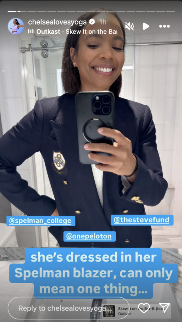 Chelsea Jackson Roberts' Instagram Story regarding Spelman College x The Steve Fund event.